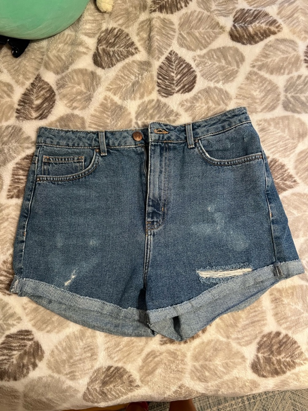 FOREVER 21 DENIM High-Rise Blue Women's Shorts